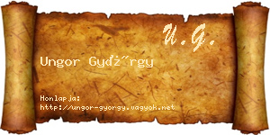 Ungor György névjegykártya