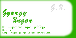 gyorgy ungor business card